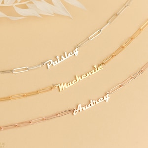 Link Chain Name Necklace - Paper Clip Name Necklace in Silver, Gold, Rose Gold - Minimalist Name Necklace - Perfect Gift For Her