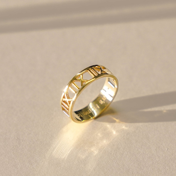 Römische Ziffern Ring – Koordinaten Ring – Koordinaten Ring – Koordinaten Ring – Ehering – Koordinaten Ring – Verlobungsring