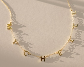 Personalisierte BuchstabenKette - Buchstaben Halskette - Brief Halskette - Abstimmung Buchstaben Halskette - Personalisierte Initialen Halskette