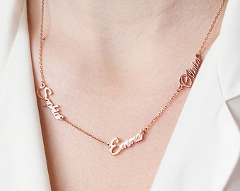 Three Names Necklace - Dainty Triple Name Necklace - Children Names Necklace - Personalized Name Necklace - Dainty Name Necklace 3