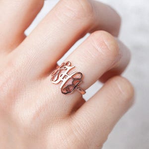 Monogram Ring - Personalized Monogram Ring - Initials Ring - Monogrammed Ring - Bridesmaid Gift - Wedding Gift -