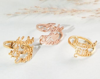Multiple Name Ring - Two Name Ring - Triple Name Ring - Personalized Name Ring - Gift for Mom - New Mom Gift F70