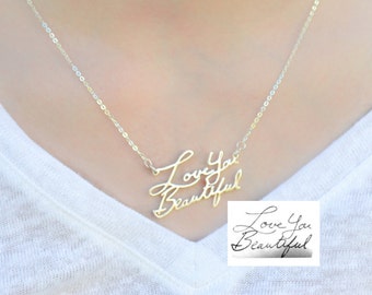 Custom Actual Handwriting Jewelry, Signature necklace, Message Necklace, Autograph Necklace, Keepsakes necklace, Memorial necklaces,