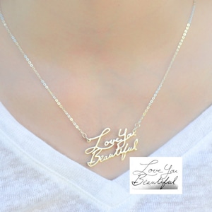 Custom Actual Handwriting Jewelry, Signature necklace, Message Necklace, Autograph Necklace, Keepsakes necklace, Memorial necklaces,