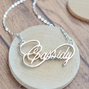 Infinity name necklace Personalized infinity necklace personalized necklace calligraphy Script necklace infinity Gift Unique Gift image 1