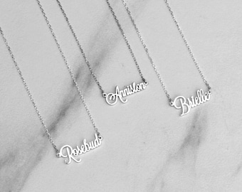 Tiny Name Necklace - Dainty Name Charm - Small Charm  Necklace - Children name necklace - Baby name necklace - Mini name necklace F22