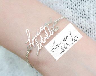 Custom Actual Handwriting Bracelet - Handwriting bracelet - Memorial Signature Bracelet -Personalized Handwriting Bracelet - Wedding Gift