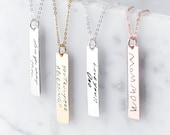 Personalized Handwriting Bar Necklace - Engraved Handwriting Necklace - Signature Bar Necklace - Personalized Bar Necklace - Christmas Gift