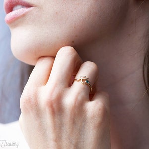 Personalized Initial Ring - Custom Initial Birthstone Ring - Personalized Silver Initials Ring - Custom Name Gemstone Mother Ring F1