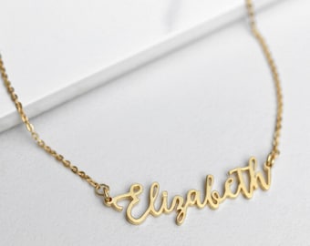 modern name necklace - name necklace - lettering necklace - wedding necklace - modern font necklace - calligraphy name necklace