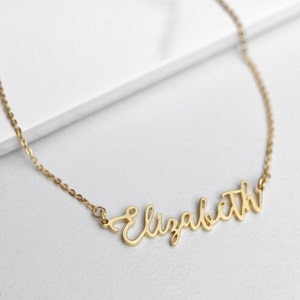modern name necklace name necklace lettering necklace wedding necklace modern font necklace calligraphy name necklace image 1