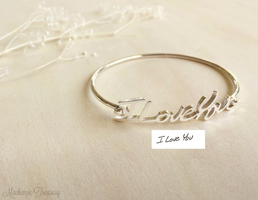 Custom Handwriting Bangle - Personalize Signature Bangle - Signature ...