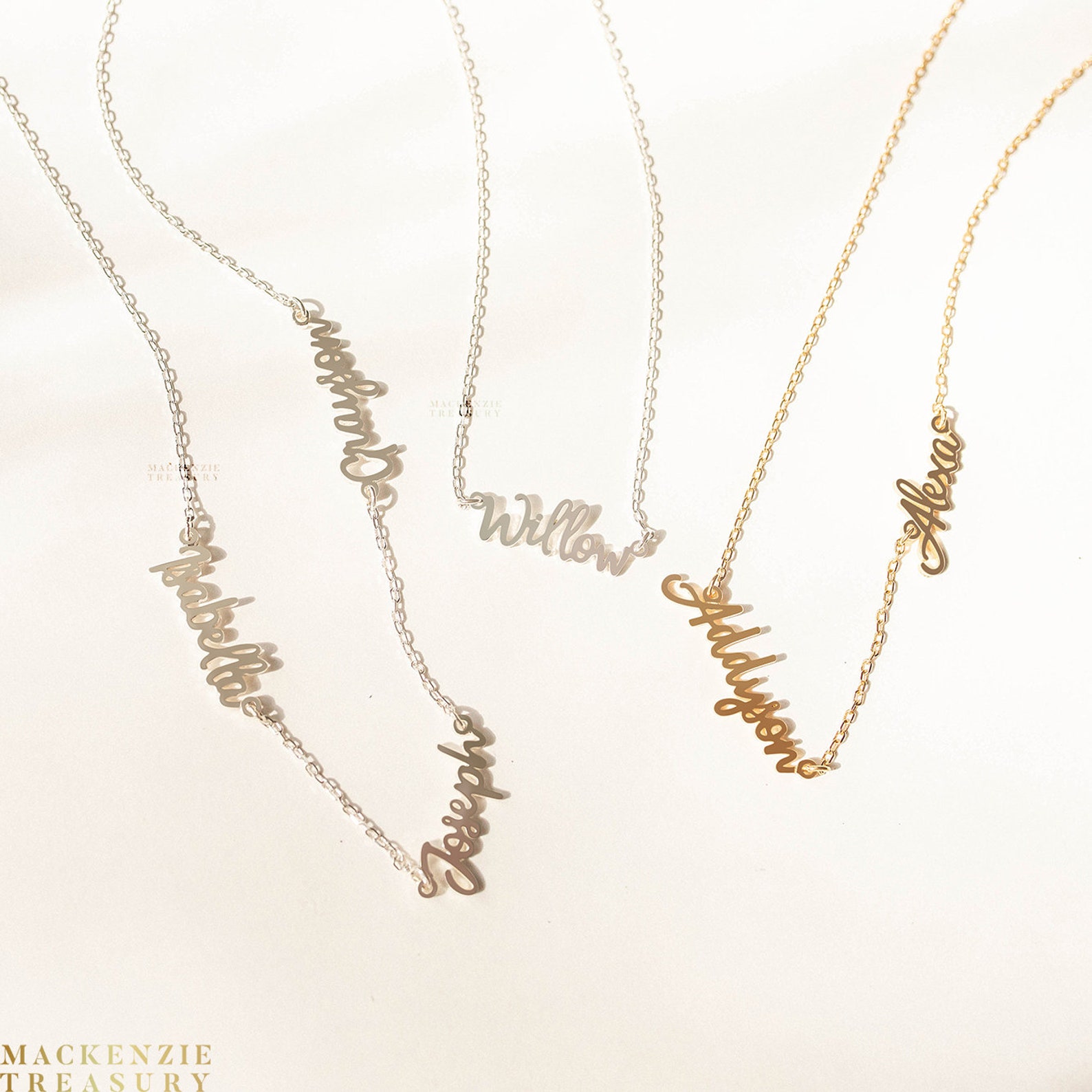 Dainty Name Necklace Delicate Name Jewelry Tinitiny Etsy