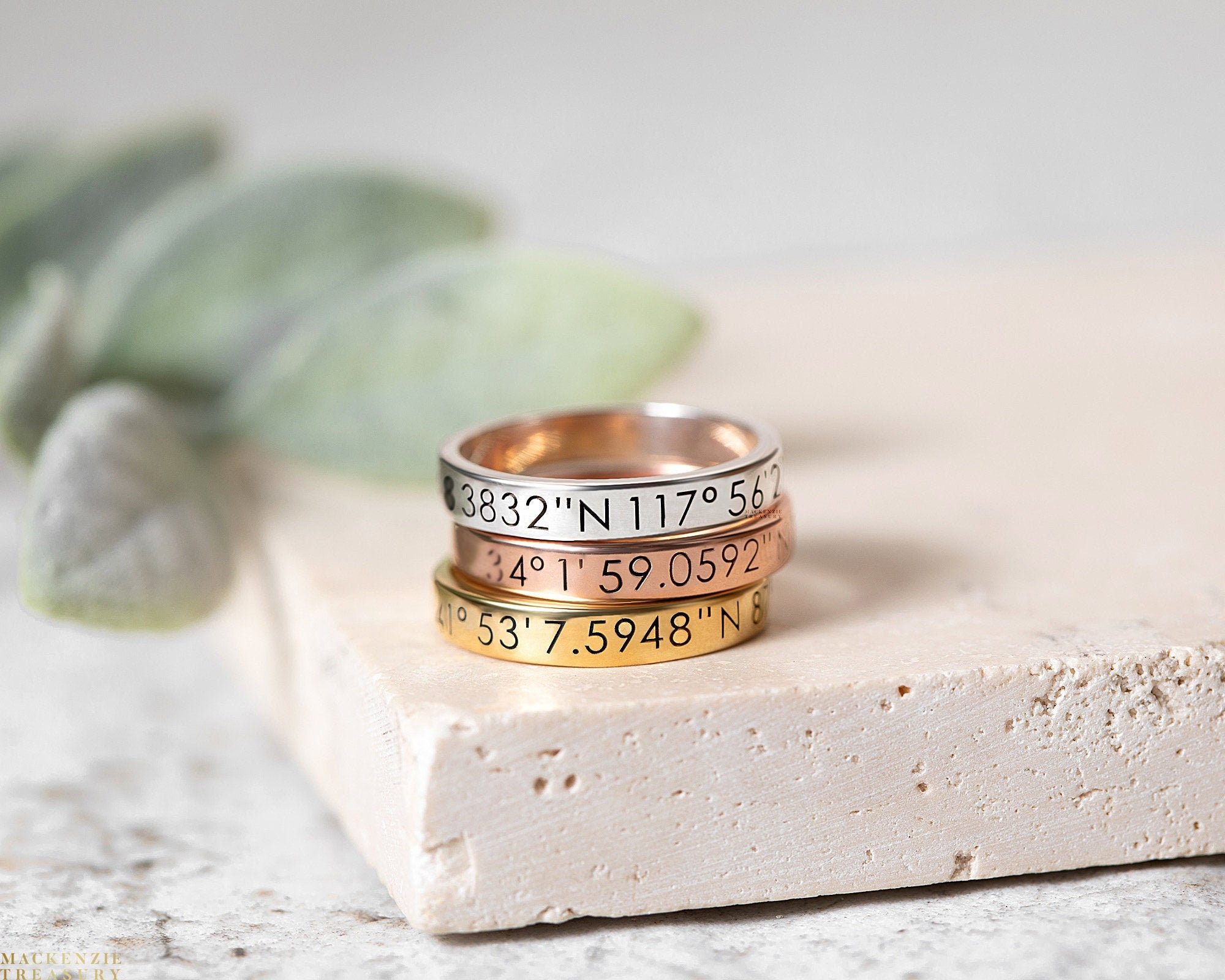 Custom Coordinate Ring Custom Silver Ring Personalized Location Ring Where We First Met Jewelry Keepsake Jewelry Memorial Jewelry