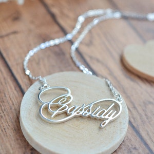 Infinity name necklace Personalized infinity necklace personalized necklace calligraphy Script necklace infinity Gift Unique Gift image 2