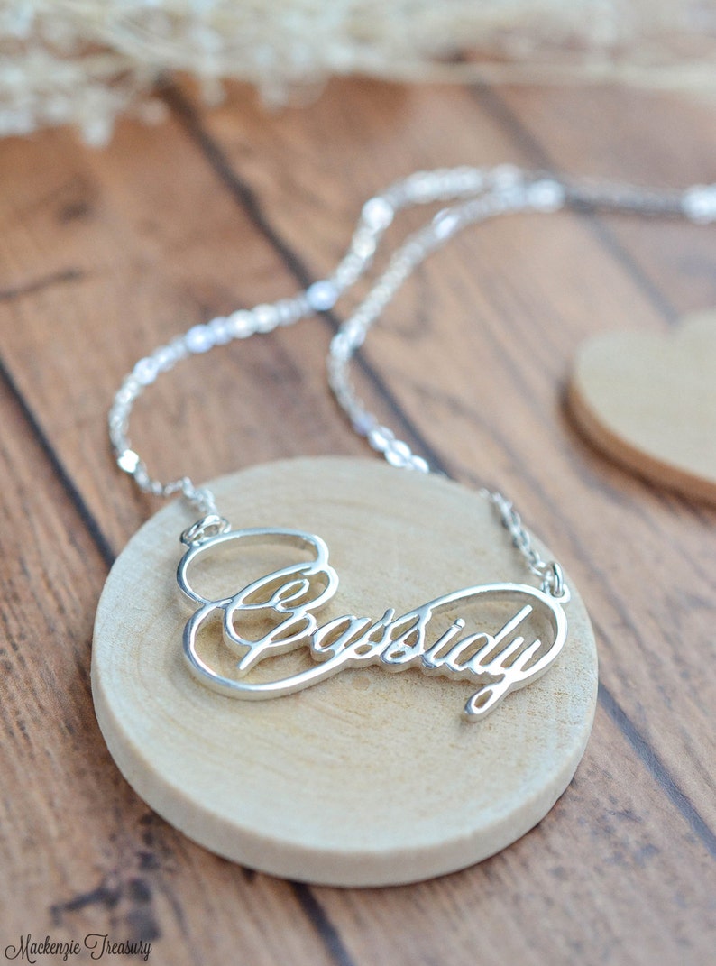 Infinity name necklace Personalized infinity necklace personalized necklace calligraphy Script necklace infinity Gift Unique Gift image 2