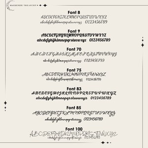 May include: A chart showing different font styles with the alphabet, numbers, and the word "MACKENZIE TREASURY" at the top.