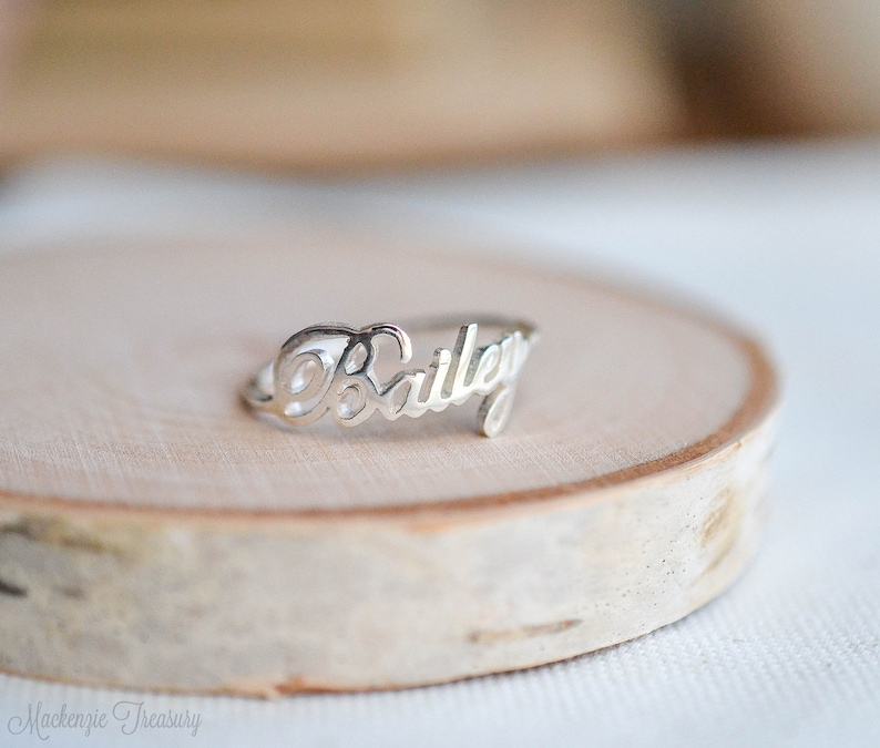 Custom Name Ring Personalized Name Ring Custom Ring Band Gold Name Ring Gold Custom Ring Christmas Gift Stocking Stuffers F4 image 7