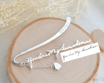 Marcapáginas personalizado con escritura a mano - Marcapáginas conmemorativo con firma - Regalo para amantes de los libros - Marcapáginas conmemorativo - Regalo para mamá - Regalo de Navidad