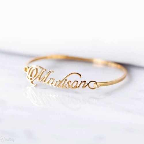 Namensarmband mit Aufdruck – Personalisiertes Armband – Geschenk für die Brautjungfer – Hochzeitsgeschenk – Weihnachtsgeschenk