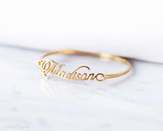 Custom Name Bangle Personalized Bracelet Personalized Bangle  Bridesmaid Gift Wedding Gift Christmas Gift