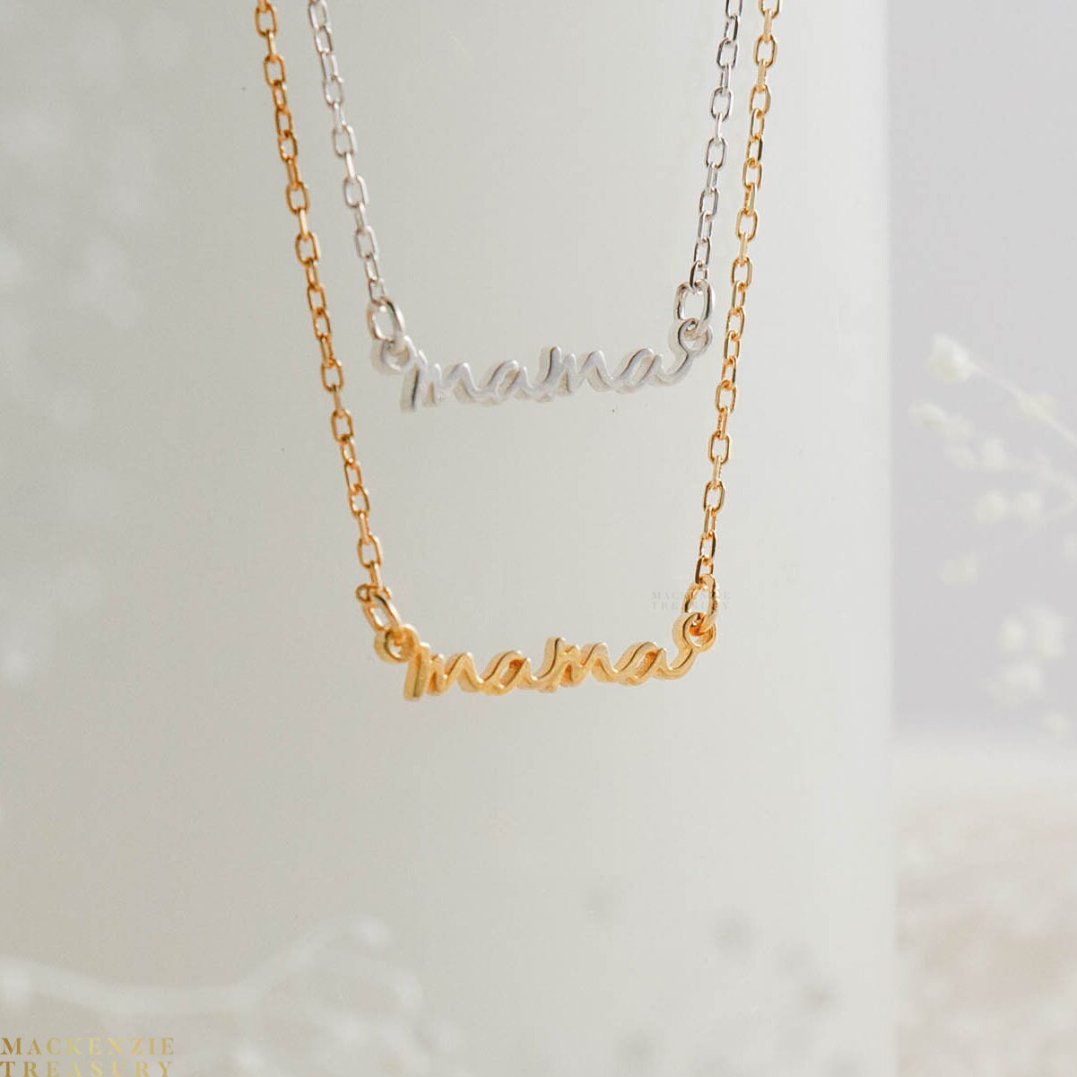 Mama Necklace New Mom Necklace Mom Jewelry Personalized Etsy