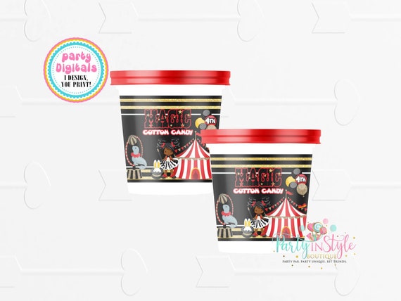 DIGITAL ONLY, Circus Cotton Candy, Birthday Cotton Candy, Circus Birthday, Custom Snack Bag, Printable, Circus Favors, Magic Favors Il_570xn