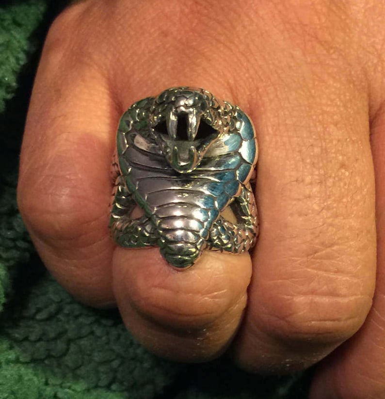 28.58 g Sterling Silver Size 11 Big /& Heavy Men/'s Ring King Cobra Men/'s Ring