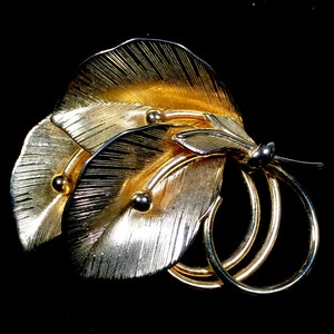 Kramer Gold Tone Three Leaf brooch