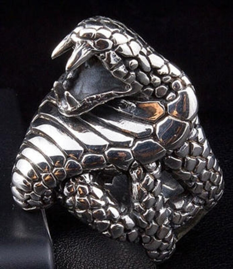 28.58 g Sterling Silver Size 11 Big /& Heavy Men/'s Ring King Cobra Men/'s Ring