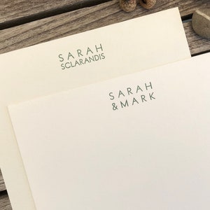 Vogue - Papelería tipográfica personalizada - Juego de 25 tarjetas y sobres