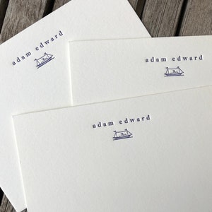 Adam - Personalized letterpress stationery - Set of 25 cards & envelopes