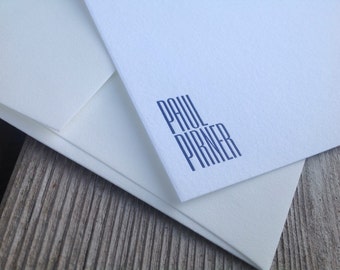 Empire - Personalized letterpress stationery - Set of 25 cards & envelopes