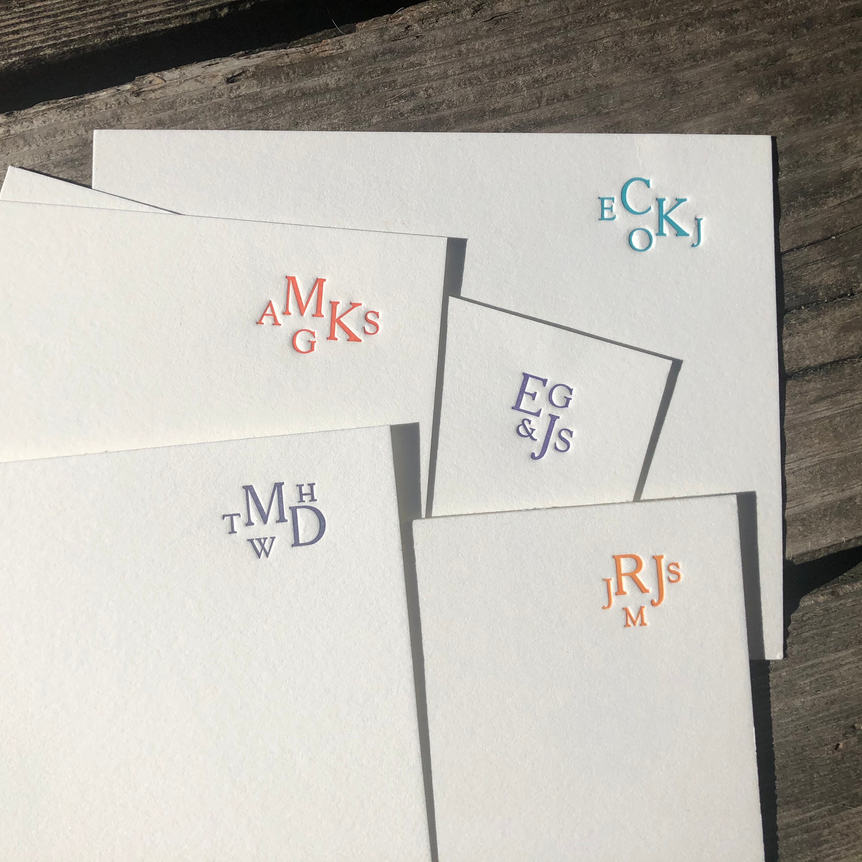 Personalized letterpress stationery family Set of 25 cards Etsy