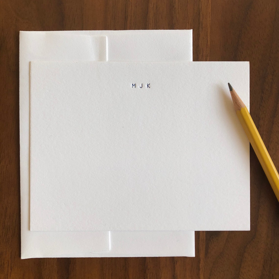 Personalized letterpress stationery MJK Set of 25 cards & Etsy