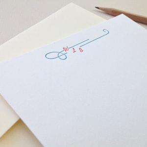 Kaufman - Personalisiertes Letterpress Briefpapier - Set aus 25 Karten & Umschlägen - 2 Tintenfarben