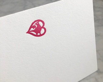 Set of 5 letterpress cards & envelopes-Lovebird