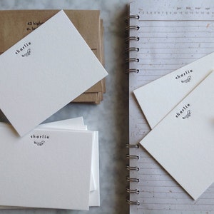 Charlie Personalized letterpress stationery Set of 25 cards & envelopes image 3