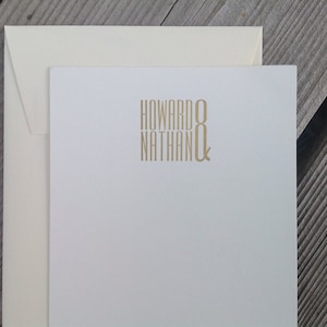 Empire - Personalisiertes Letterpress Briefpapier - Set aus 25 Karten & Umschlägen