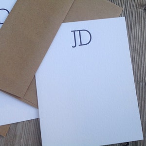 JD - Personalized letterpress stationery - Set of 25 cards & envelopes