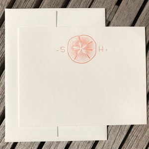 Sand dollar Personalized letterpress stationery Set of 25 cards & envelopes image 7