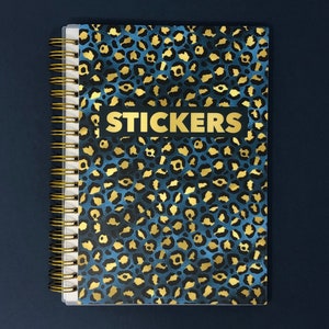 Reusable Sticker Book, Gold and Blue Leopard image 1