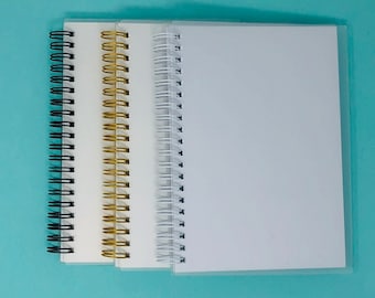 5x7&quot; Blank Cover Reusable Sticker Albums Black, Gold, White Spiral Coil