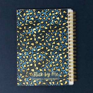 Reusable Sticker Book, Gold and Blue Leopard image 3