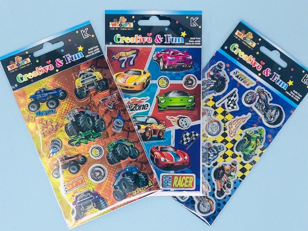Woody's 3D Race-car, Monster Truck & Motorbike Stickers, 3 Designs! - Etsy