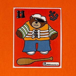 Vintage Trend Teddy Bear Sticker. Sailor Bear.