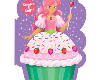 Strawberry Princess Cupcake Scratch & Sniff Birthday Card