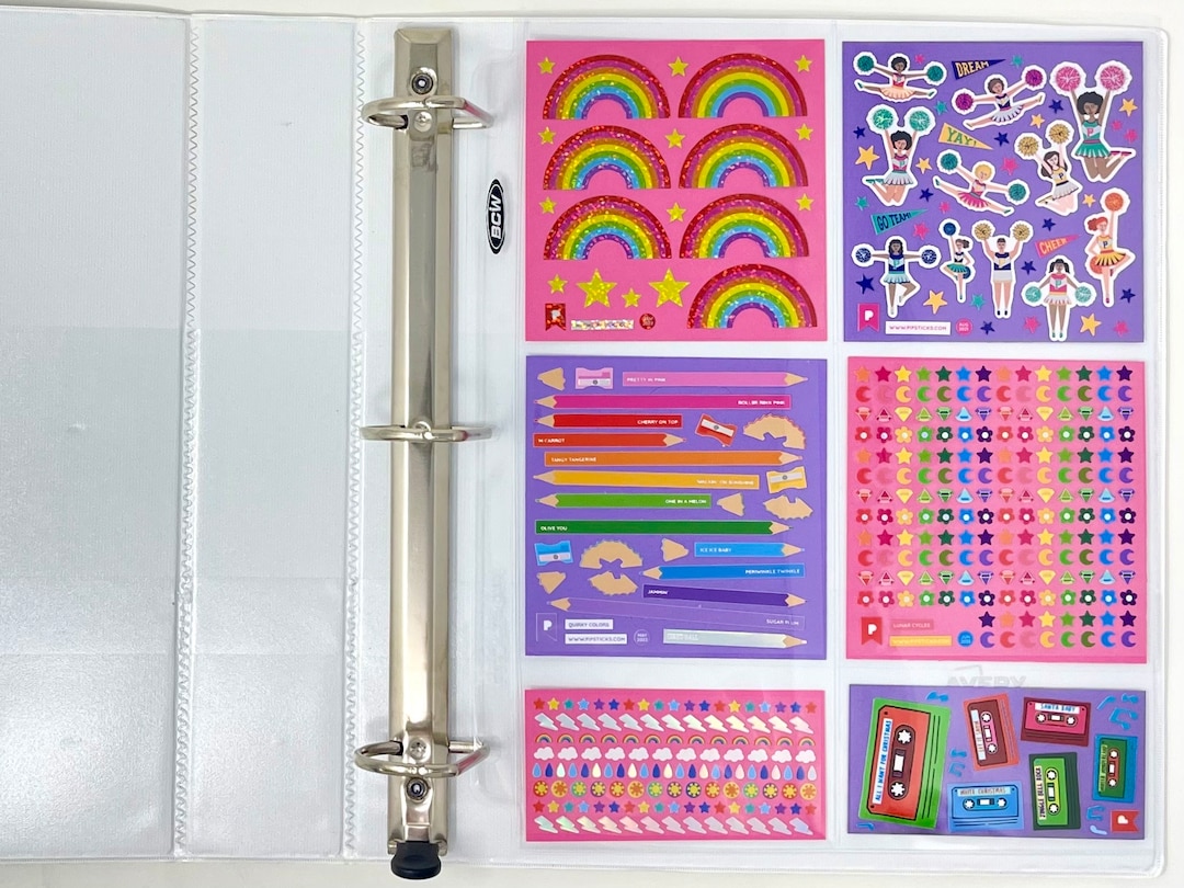 2 Pocket (style 2) 3 Ring Binder Sheet for Sticker Collecting. - Etsy