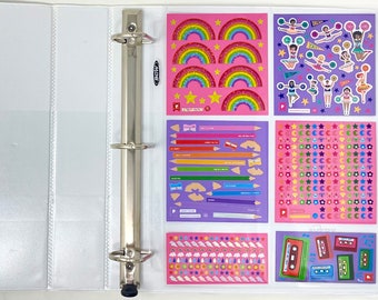 2 Pocket (Style 2) 3 Ring Binder Sheet For Sticker Collecting.