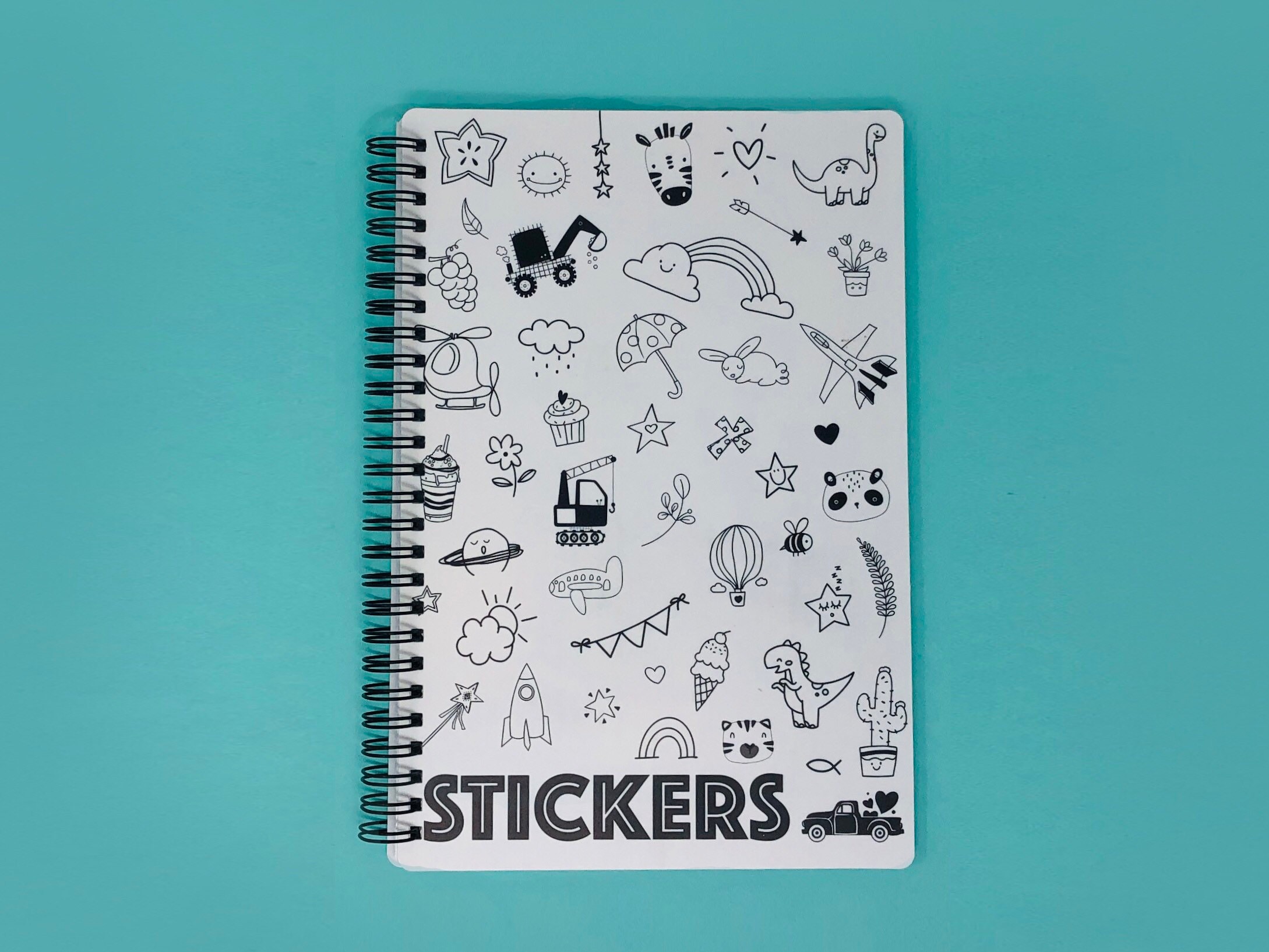 Reusable Sticker Book Spiral Bound Kraft Paper Cover 